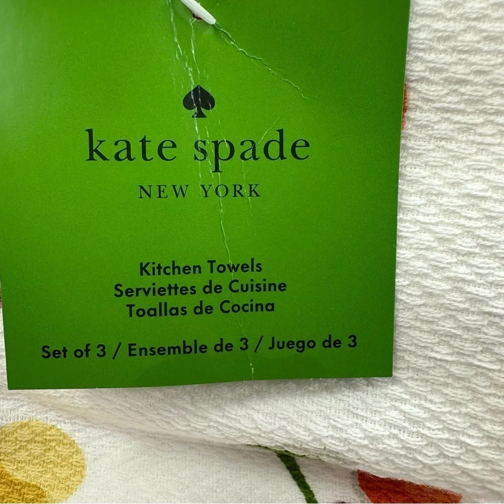 NWT Kate Spade Cherry Patterned cotton Kitchen Towel Set designer cherry girl